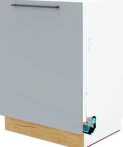 Dolna zabudowa zmywarki 60 panel zakryty Monia (szary/dąb Soma ciemny)