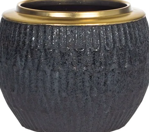 Doniczka ceramiczna Konti 11 (czarny/złoty)