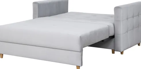 Fotel 2-osobowy rozkładany Paris (plusz srebrzysty)