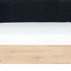 Łóżko 140cm z zagłówkiem, dwoma szafkami nocnymi Floryda i panelami (grafit/dąb Soma ciemny)