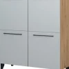 Komoda 4 drzwiowa Panama (szary/dąb Soma ciemny)