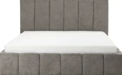 Łóżko tapicerowane Bianko 160 (boucle grafit) ze stelażem i pojemnikiem