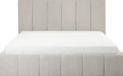 Łóżko tapicerowane Bianko 160 (boucle szary) ze stelażem i pojemnikiem