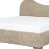 Łóżko tapicerowane 180 Cloudi (boucle cappuccino) ze stelażem i pojemnikiem