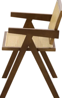 Krzesło drewniane Nerivo 41 (rattan/orzech)