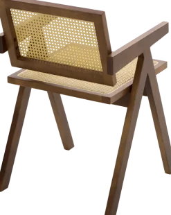 Krzesło drewniane Nerivo 41 (rattan/orzech)