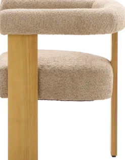 Krzesło drewniane Velu 43 (boucle cappuccino/jasne drewno)