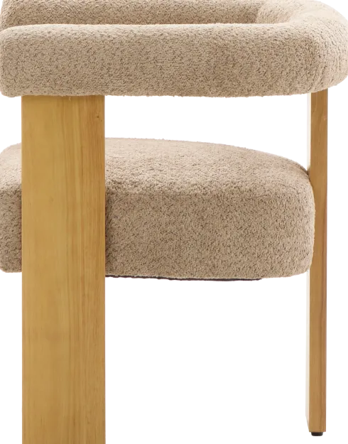 Krzesło drewniane Velu 43 (boucle cappuccino/jasne drewno)