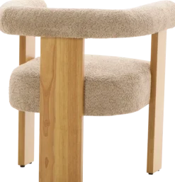 Krzesło drewniane Velu 43 (boucle cappuccino/jasne drewno)