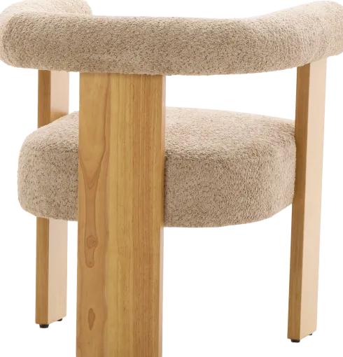 Krzesło drewniane Velu 43 (boucle cappuccino/jasne drewno)