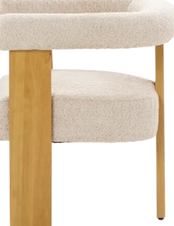 Krzesło drewniane Velu 43 (boucle beż/jasne drewno)