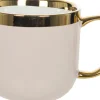 Kubek ceramiczny Cindy 83 (beżowy ze złotym paskiem)