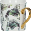 Kubek ceramiczny Cindy (biały - liście)
