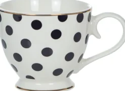 Kubek ceramiczny Cindy (biały w czarne kropki)