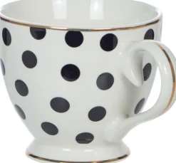 Kubek ceramiczny Cindy (biały w czarne kropki)