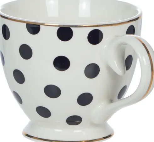 Kubek ceramiczny Cindy (biały w czarne kropki)