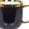 Kubek ceramiczny Cindy 83 (czarny ze złotym paskiem)