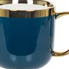 Kubek ceramiczny Cindy 83 (granatowy ze złotym paskiem)