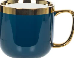 Kubek ceramiczny Cindy 83 (granatowy ze złotym paskiem)