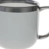 Kubek ceramiczny Cindy 83 (szary ze srebrnym paskiem)