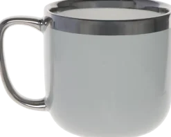 Kubek ceramiczny Cindy 83 (szary ze srebrnym paskiem)
