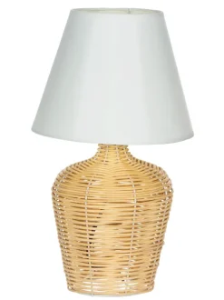 Lampka nocna Naturos 13 (rattan/biały)