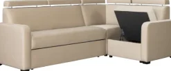 Narożnik Lazur z siedziskiem 3-os. rozkładanym i i 1-os. (plusz beż)