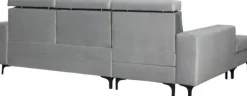 Narożnik Sydney (plusz srebrzysty) lewy