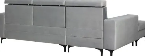Narożnik Sydney (plusz srebrzysty) lewy