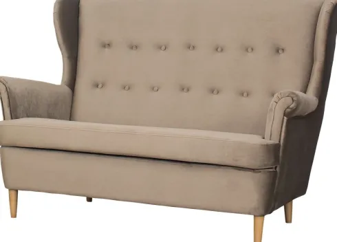 Sofa 2-osobowa Werina (plusz brąz)