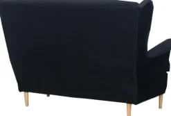 Sofa 2-osobowa Werina (plusz czarny)