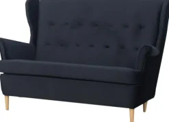 Sofa 2-osobowa Werina (plusz czarny)