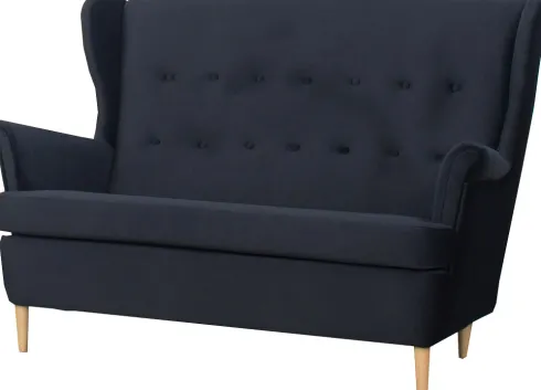 Sofa 2-osobowa Werina (plusz czarny)