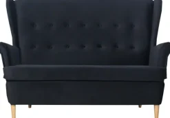 Sofa 2-osobowa Werina (plusz czarny)