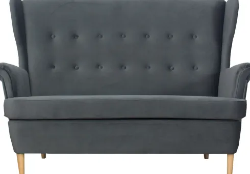 Sofa 2-osobowa Werina (plusz grafit)