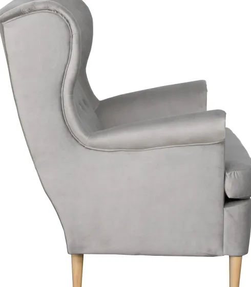Sofa 2-osobowa Werina (plusz srebrzysty)