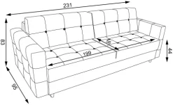Sofa Paris (plusz brąz)