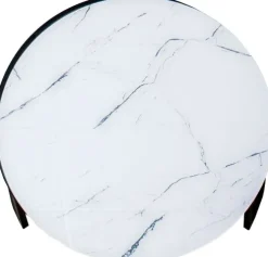 Stolik kawowy 80 cm Marbi 9 (biały-marmur)