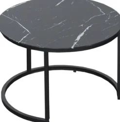 Stolik kawowy 60cm Marbi 3 (czarny-marmur)