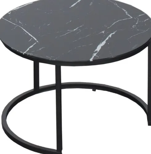 Stolik kawowy 60cm Marbi 3 (czarny-marmur)