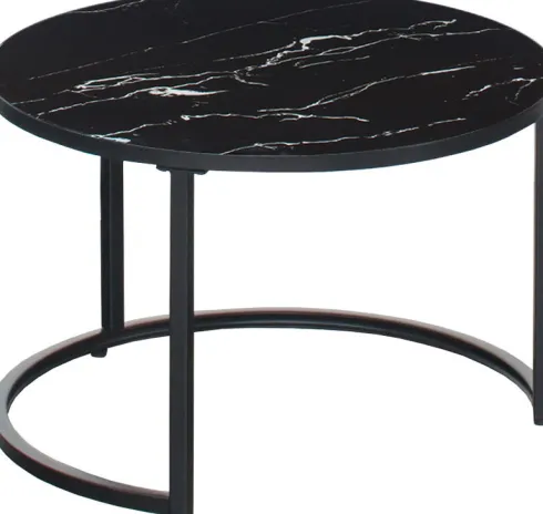 Stolik kawowy 60cm Marbi 9 (czarny-marmur)