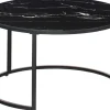 Stolik kawowy 80cm Marbi 9 (czarny-marmur)
