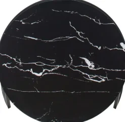 Stolik kawowy 80cm Marbi 9 (czarny-marmur)