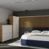 Stolik nocny Panama (biały połysk/dąb Soma ciemny)