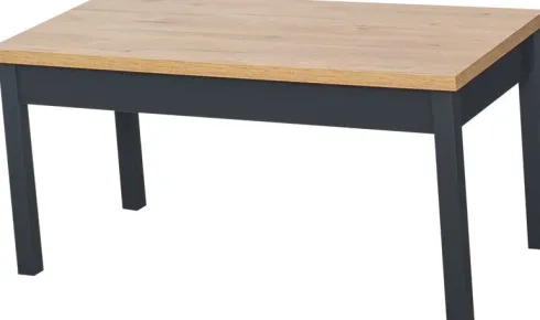 Stolik prostokątny pełny 100 cm (dąb Soma ciemny/grafit)