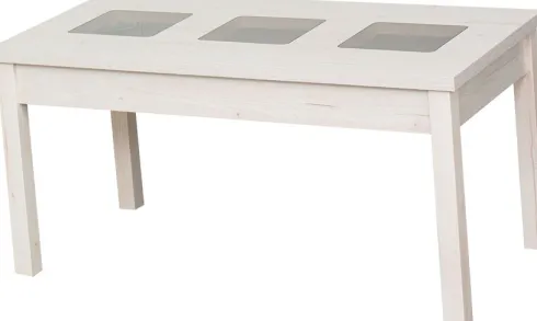 Stolik prostokątny ze szkłem 120cm (dąb Soma perłowy)