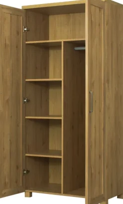 Szafa 2-drzwiowa z półkami i drążkiem Majorka (dąb Soma ciemny)