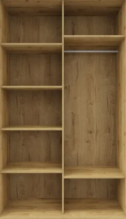 Szafa przesuwna 120 cm (dąb Soma ciemny/czarne okucia)