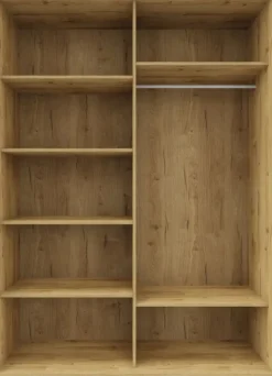 Szafa przesuwna 150 cm (dąb Soma ciemny/czarne okucia)