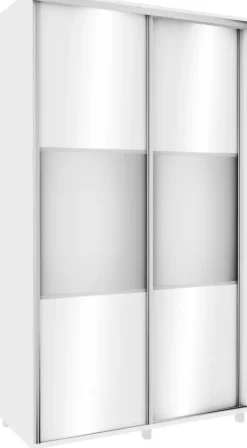 Szafa przesuwna 120 cm lustra (biały połysk)